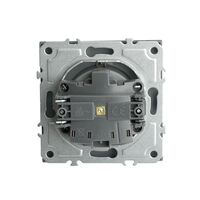 Розетка с заземлением и защитными шторками Эмили (платиново-серый) / Stekker RST16-5110-10