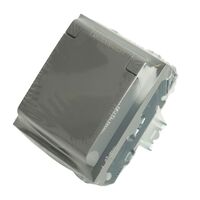 Розетка с заземлением, крышкой и защитными шторками Эмили (платиново-серый) / Stekker RST16-5112-10