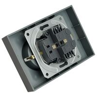 Розетка двойная с заземлением и защитными шторками Эмили (платиново-серый) / Stekker RST16-5114-10