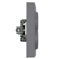 Розетка двойная с заземлением и защитными шторками Эмили (платиново-серый) / Stekker RST16-5114-10