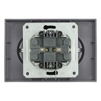 Розетка двойная с заземлением и защитными шторками Эмили (платиново-серый) / Stekker RST16-5114-10