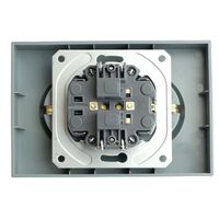 Розетка двойная с заземлением и защитными шторками Эмили (платиново-серый) / Stekker RST16-5114-10