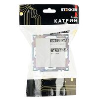 Выключатель двухклавишный Катрин (белый) / Stekker GLS10-7104-01