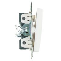 Выключатель двухклавишный с подсветкой Катрин (белый) / Stekker GLS10-7102-01