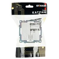 Выключатель двухклавишный с подсветкой Катрин (белый) / Stekker GLS10-7102-01