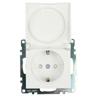 Розетка с заземлением, крышкой и защитными шторками Катрин (белый) / Stekker GLS16-7112-01