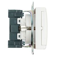 Розетка с заземлением, крышкой и защитными шторками Катрин (белый) / Stekker GLS16-7112-01