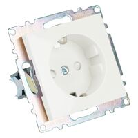 Розетка с заземлением и защитными шторками Катрин (белый) / Stekker GLS16-7110-01
