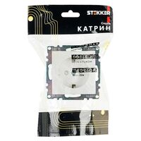 Розетка с заземлением и защитными шторками Катрин (белый) / Stekker GLS16-7110-01