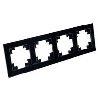 Рамка на 4 поста Катрин (черный, Glance) / Stekker GFR00-7004-05