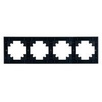 Рамка на 4 поста Катрин (черный, Glance) / Stekker GFR00-7004-05