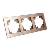 Рамка на 3 поста Катрин (шампань, Glance) / Stekker GFR00-7003-02