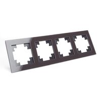 Рамка на 4 поста Катрин (шоколад, Glance) / Stekker GFR00-7004-04