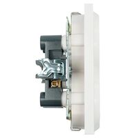 Розетка двойная с заземлением и защитными шторками Катрин (белый) / Stekker GLS16-7114-01