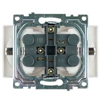 Розетка двойная с заземлением и защитными шторками Катрин (белый) / Stekker GLS16-7114-01