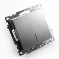 Выключатель одноклавишный с подсветкой Катрин (серебро) / Stekker GLS10-7101-03