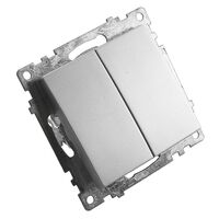 Выключатель двухклавишный Катрин (серебро) / Stekker GLS10-7104-03