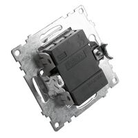 Выключатель двухклавишный Катрин (серебро) / Stekker GLS10-7104-03