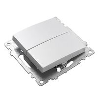 Выключатель двухклавишный Катрин (серебро) / Stekker GLS10-7104-03