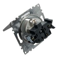 Розетка с заземлением, крышкой и защитными шторками Катрин (серебро) / Stekker GLS16-7112-03