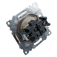 Розетка без заземления с защитными шторками Катрин (серебро) / Stekker GLS10-7109-03