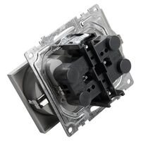 Розетка двойная с заземлением и защитными шторками Катрин (серебро) / Stekker GLS16-7114-03