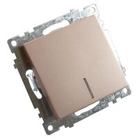 Выключатель одноклавишный с подсветкой Катрин (шампань) / Stekker GLS10-7101-02