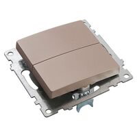 Выключатель двухклавишный Катрин (шампань) / Stekker GLS10-7104-02