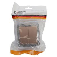 Выключатель двухклавишный Катрин (шампань) / Stekker GLS10-7104-02