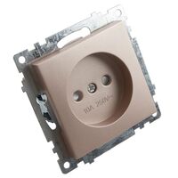 Розетка без заземления с защитными шторками Катрин (шампань) / Stekker GLS10-7109-02