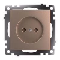 Розетка без заземления с защитными шторками Катрин (шампань) / Stekker GLS10-7109-02
