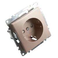 Розетка с заземлением и защитными шторками Катрин (шампань) / Stekker GLS16-7110-02