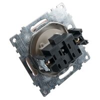 Розетка с заземлением и защитными шторками Катрин (шампань) / Stekker GLS16-7110-02