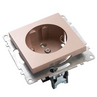 Розетка с заземлением и защитными шторками Катрин (шампань) / Stekker GLS16-7110-02