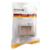 Розетка с заземлением и защитными шторками Катрин (шампань) / Stekker GLS16-7110-02