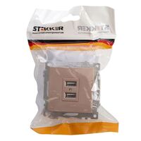 Розетка USB тип A Катрин (шампань) / Stekker GLS10-7115-02