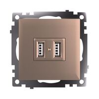 Розетка USB тип A Катрин (шампань) / Stekker GLS10-7115-02