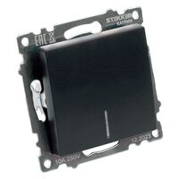 Выключатель одноклавишный с подсветкой Катрин (черный) / Stekker GLS10-7101-05