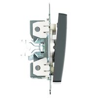 Выключатель одноклавишный с подсветкой Катрин (черный) / Stekker GLS10-7101-05