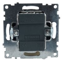 Выключатель двухклавишный с подсветкой Катрин (черный) / Stekker GLS10-7102-05