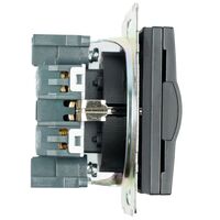 Розетка с заземлением, крышкой и защитными шторками Катрин (черный) / Stekker GLS16-7112-05