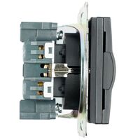 Розетка с заземлением, крышкой и защитными шторками Катрин (черный) / Stekker GLS16-7112-05