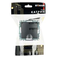 Розетка с заземлением, крышкой и защитными шторками Катрин (черный) / Stekker GLS16-7112-05