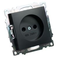 Розетка без заземления с защитными шторками Катрин (черный) / Stekker GLS10-7109-05