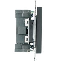 Розетка без заземления с защитными шторками Катрин (черный) / Stekker GLS10-7109-05