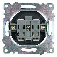 Розетка без заземления с защитными шторками Катрин (черный) / Stekker GLS10-7109-05