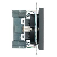 Розетка с заземлением и защитными шторками Катрин (черный) / Stekker GLS16-7110-05