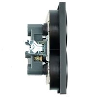 Розетка двойная без заземления с защитными шторками Катрин (черный) / Stekker GLS10-7113-05