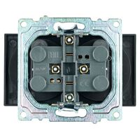 Розетка двойная без заземления с защитными шторками Катрин (черный) / Stekker GLS10-7113-05