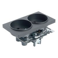 Розетка двойная без заземления с защитными шторками Катрин (черный) / Stekker GLS10-7113-05